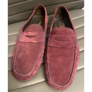 TO BOOT NEW YORK Adam Derrick Drivers Loafers Shoe Mens 9 BURGUNDY Suede Mitchum